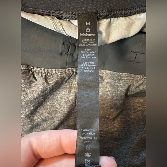 Lululemon T.H.E. Short Linerless Heathered Texture Printed Grey Deep Coal medium - Picture 4 of 4